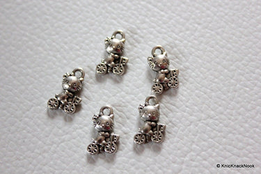 10 x Tibet Silver Cat / Kitty on a Bike Charms